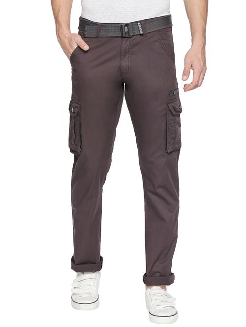 grey cotton cargos casual trousers - 18120692 - Very Small Image - 1