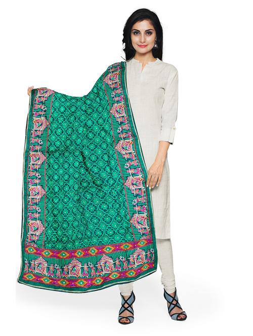 green poly chiffon dupatta - 18138162 - Very Small Image - 1