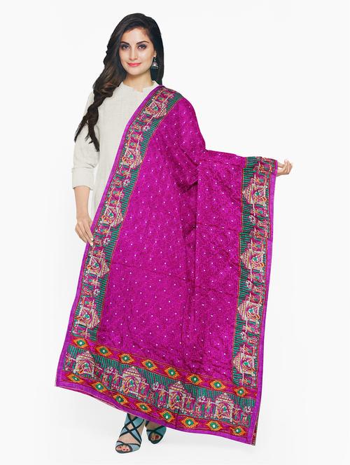 pink poly chiffon dupatta - 18138164 - Very Small Image - 1