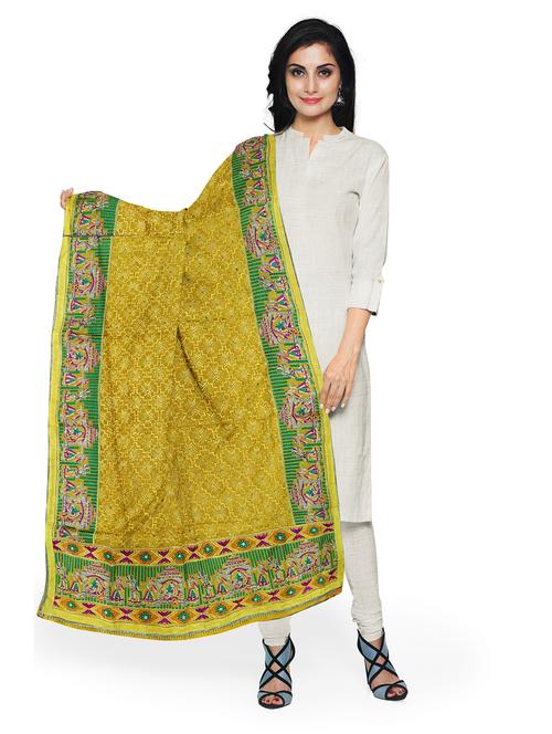 yellow poly chiffon dupatta - 18138166 - Very Small Image - 1