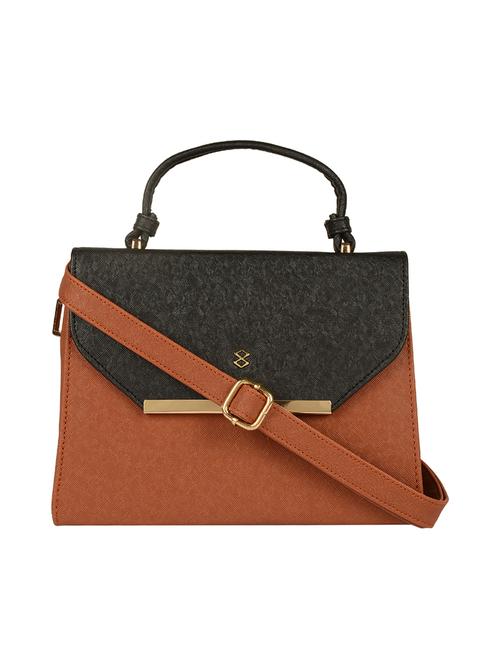 tan leatherette (pu) sling bag - 18138180 - Very Small Image - 1