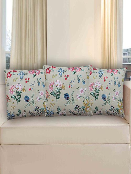 texstylers rversible assorted thick cotton block printed 16x16 inches jaipuri print cushion cover(pack of 3) - 18138384 - Very Small Image - 1