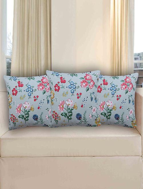 texstylers rversible assorted thick cotton block printed 16x16 inches jaipuri print cushion cover(pack of 3) - 18138393 - Very Small Image - 1