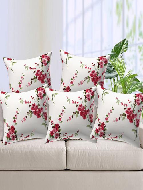 texstylers rversible assorted thick cotton block printed 16x16 inches jaipuri print cushion cover(pack of 5) - 18138399 - Very Small Image - 1