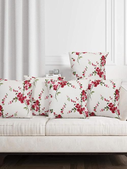 texstylers rversible assorted thick cotton block printed 16x16 inches jaipuri print cushion cover(pack of 5) - 18138406 - Very Small Image - 1