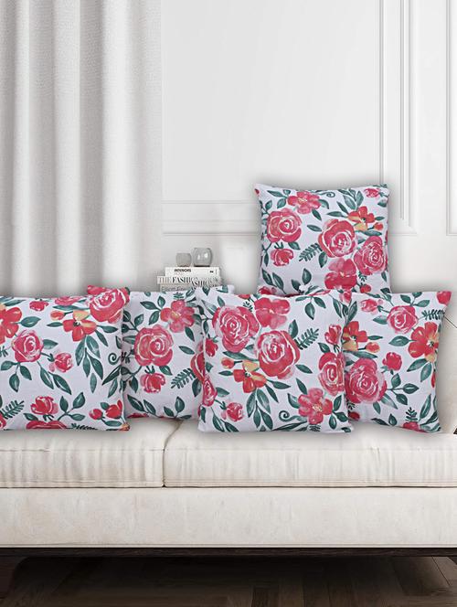 texstylers rversible assorted thick cotton block printed 16x16 inches jaipuri print cushion cover(pack of 5) - 18138413 - Very Small Image - 1