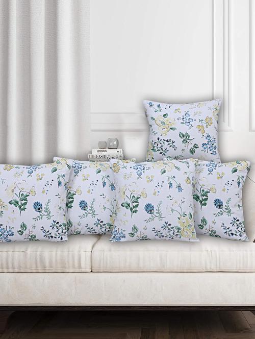 texstylers rversible assorted thick cotton block printed 16x16 inches jaipuri print cushion cover(pack of 5) - 18138419 - Very Small Image - 1