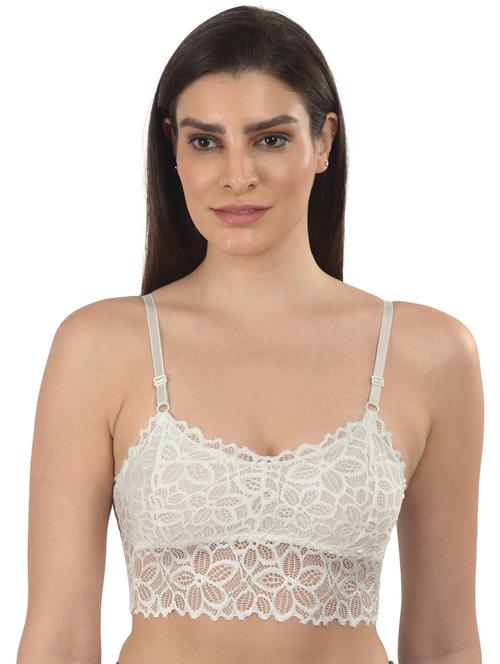 white solid bralette bra - 18138463 - Very Small Image - 1