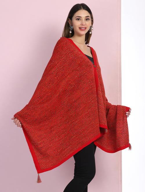 v-neck knitted poncho - 18138623 - Very Small Image - 1