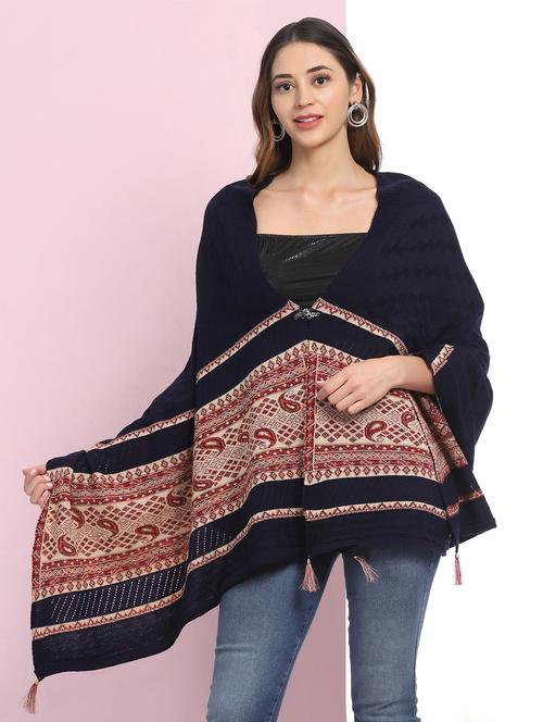 v-neck knitted poncho - 18138632 - Very Small Image - 1