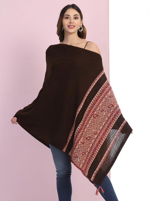 v-neck knitted poncho - 18138634 - Very Small Image - 1