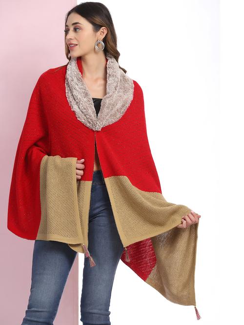 v-neck knitted poncho - 18138637 - Very Small Image - 1
