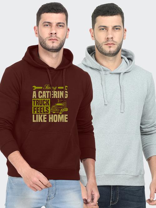 set of two chest print hooded sweatshirt - 18138649 - Very Small Image - 1