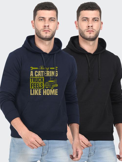 set of two chest print hooded sweatshirt - 18138657 - Very Small Image - 1