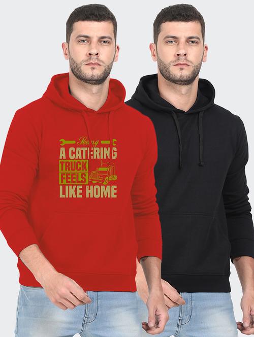 set of two chest print hooded sweatshirt - 18138667 - Very Small Image - 1