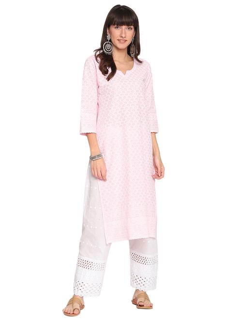 pink cotton kurta salwar set - 18139743 - Very Small Image - 1