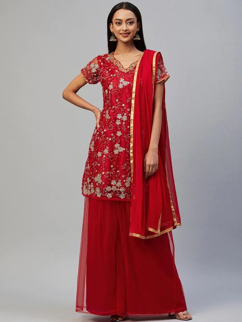 embroidered unstitched suit set - 18139894 - Very Small Image - 1