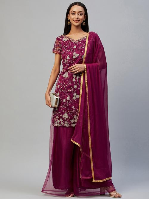 purple net unstitched suit - 18139911 - Very Small Image - 1