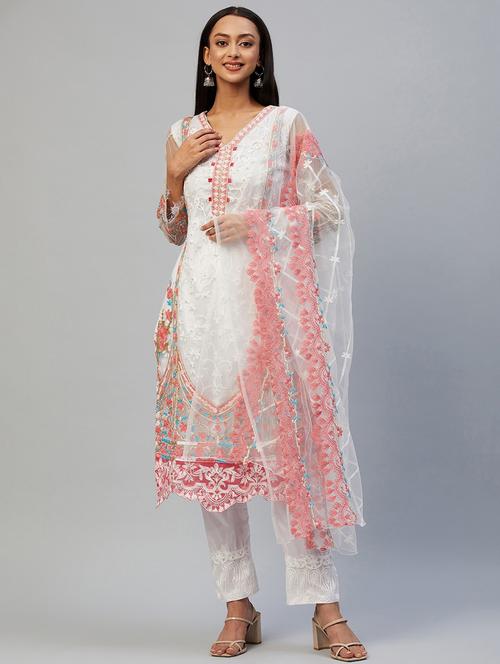 embroidered unstitched suit set - 18139934 - Very Small Image - 1