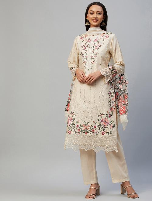 embroidered unstitched suit set - 18139941 - Very Small Image - 1
