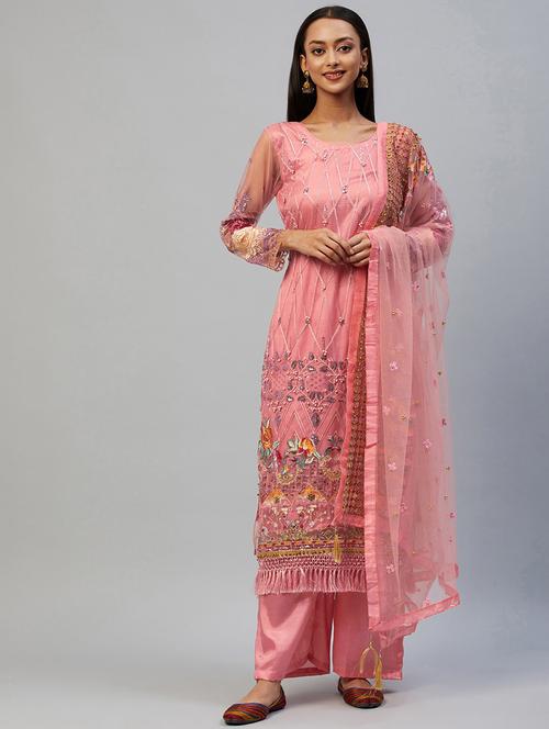 embroidered unstitched suit set - 18139950 - Very Small Image - 1