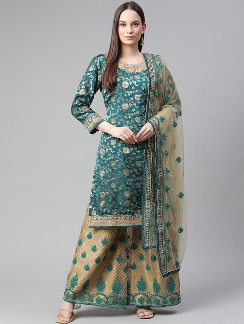 embroidered unstitched suit set - 18139967 - Very Small Image - 1