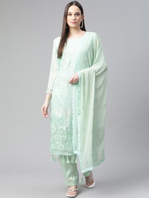 embroidered unstitched suit set - 18139973 - Very Small Image - 1