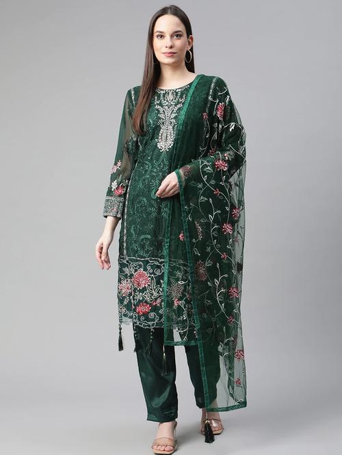 embroidered unstitched suit set - 18139976 - Very Small Image - 1