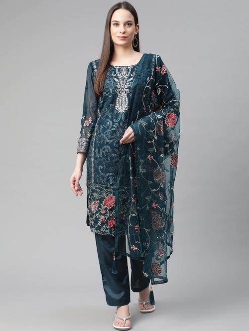 embroidered unstitched suit set - 18139977 - Very Small Image - 1