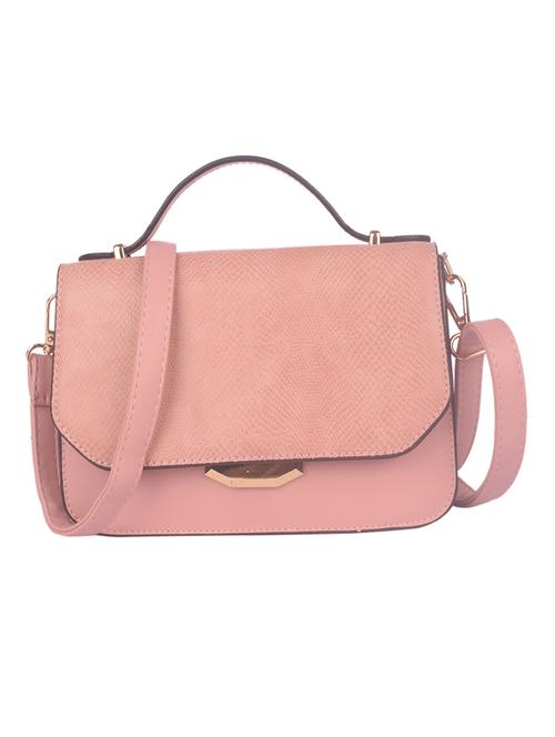 pink leatherette (pu) handbag - 18140728 - Very Small Image - 1