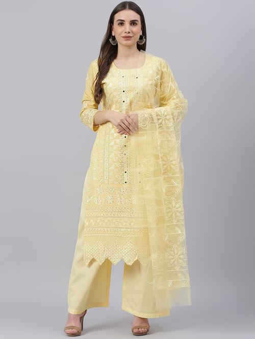 yellow unstitched suit set - 18141555 - Very Small Image - 1