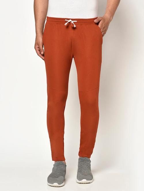 orange polyester blend full length track pant - 18141653 - Very Small Image - 1