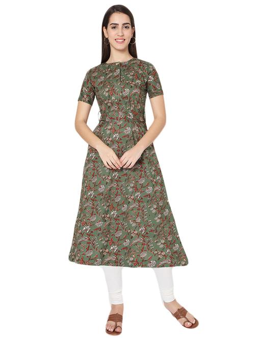 grey printed a-line kurta - 18141838 - Very Small Image - 1