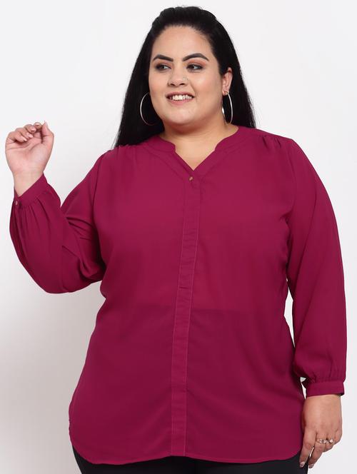 pink rayon regular top - 18141953 - Very Small Image - 1