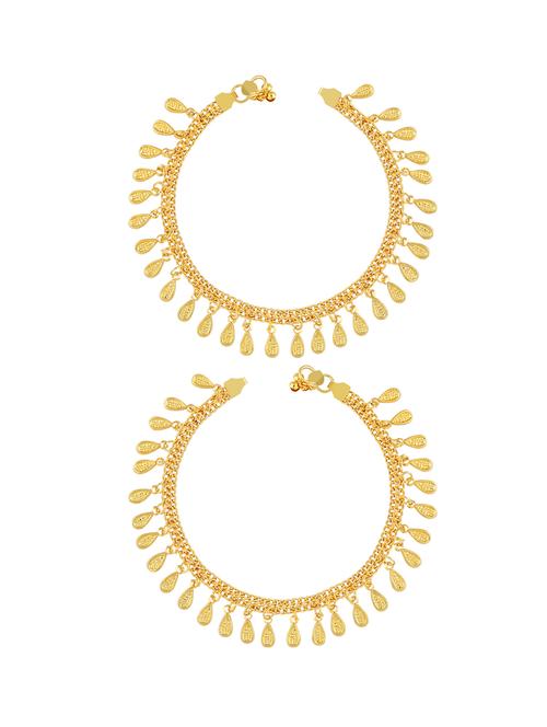 gold brass anklets and payal - 18142016 - Very Small Image - 1