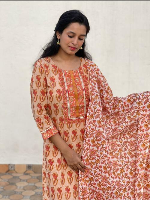 floral print kutra set - 18142050 - Very Small Image - 1