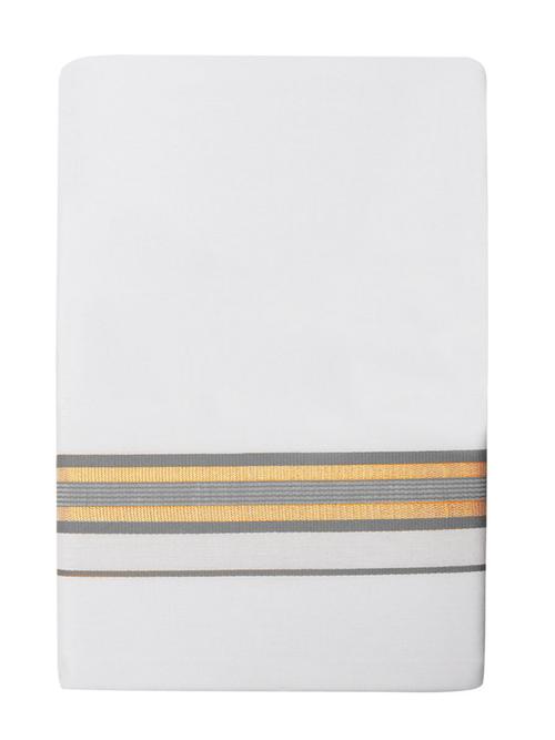 traditional men's 2 mtr white dhoti - 18142358 - Very Small Image - 1