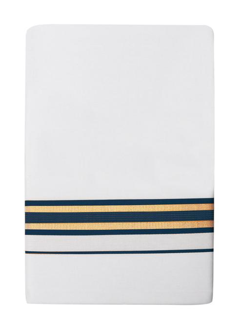 traditional men's 2 mtr white dhoti - 18142362 - Very Small Image - 1