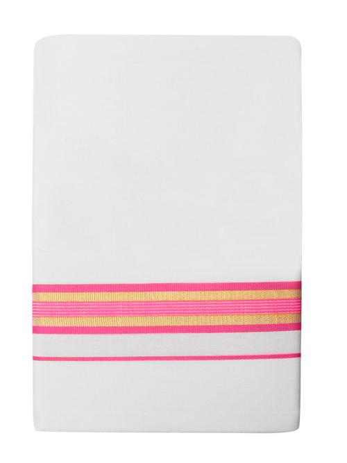 traditional men's 2 mtr white dhoti - 18142363 - Very Small Image - 1