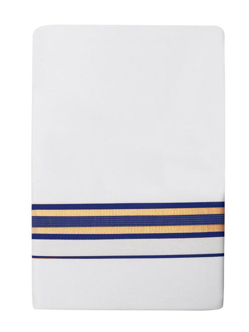 traditional men's 2 mtr white dhoti - 18142364 - Very Small Image - 1