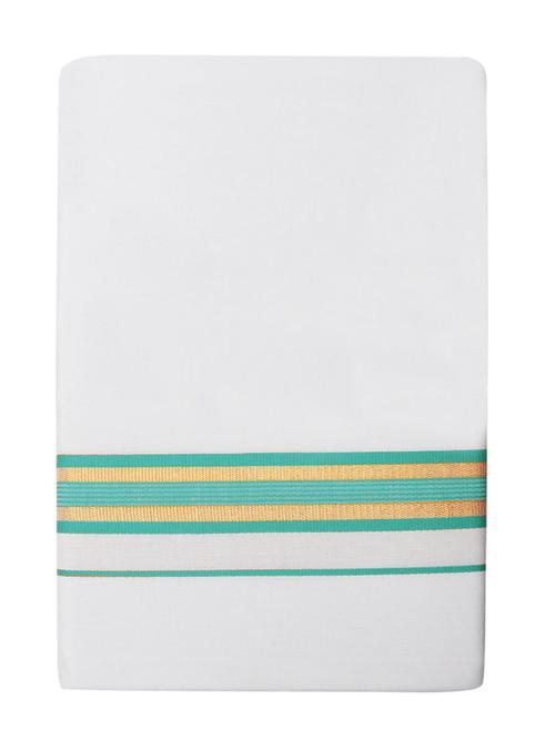 traditional men's 2 mtr white dhoti - 18142366 - Very Small Image - 1