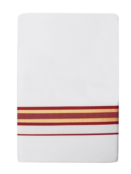 traditional men's 2 mtr white dhoti - 18142367 - Very Small Image - 1