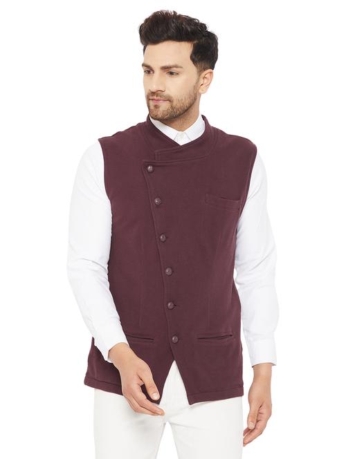 brown cotton waist coat - 18142421 - Very Small Image - 1