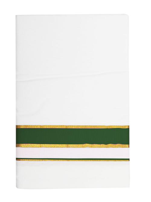 traditional men's 2 mtr white dhoti - 18142431 - Very Small Image - 1