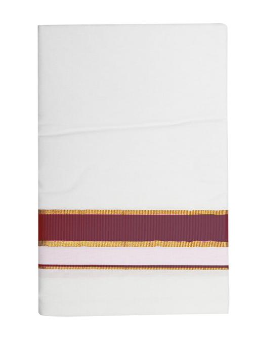 traditional men's 2 mtr white dhoti - 18142433 - Very Small Image - 1