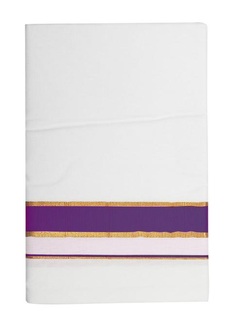 traditional men's 2 mtr white dhoti - 18142434 - Very Small Image - 1