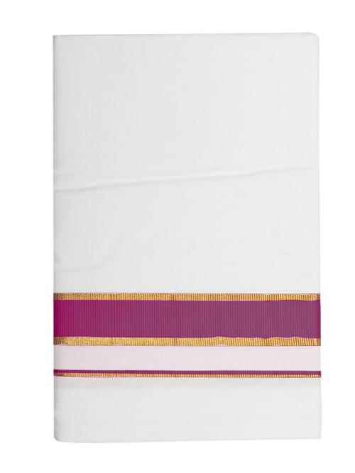 traditional men's 2 mtr white dhoti - 18142436 - Very Small Image - 1