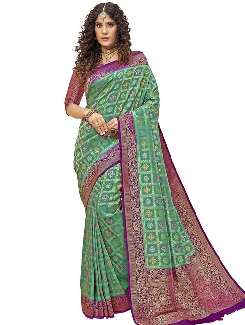 zari work woven saree - 18142569 - Very Small Image - 1
