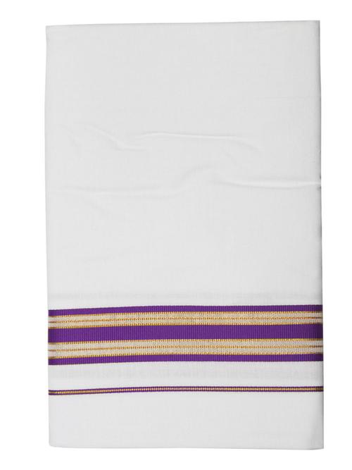 traditional men's 1 mtr white dhoti - 18142598 - Very Small Image - 1