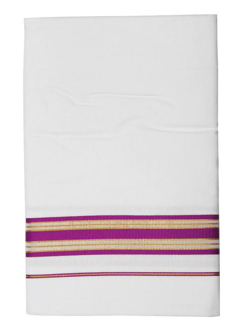 traditional men's 1 mtr white dhoti - 18142601 - Very Small Image - 1